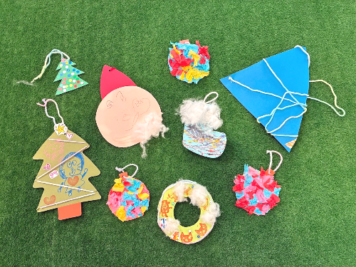 クリスマスツリー　ツリー作成　クリスマスオーナメント　オーナメント作成　こどもの手作り　手作りでオーナメント　東大阪　大阪府東大阪市　ツリー作り　オーナメント作り